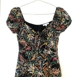 EMORY PARK | Anthropologie sweetheart neckline & puff sleeves floral dress